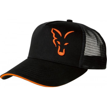 Бейсболка Fox Black/Orange Trucker Cap