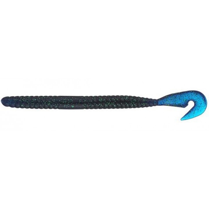 Силикон Gambler Burner Worm 6" Black Blue Glitter Blue Tail 1шт