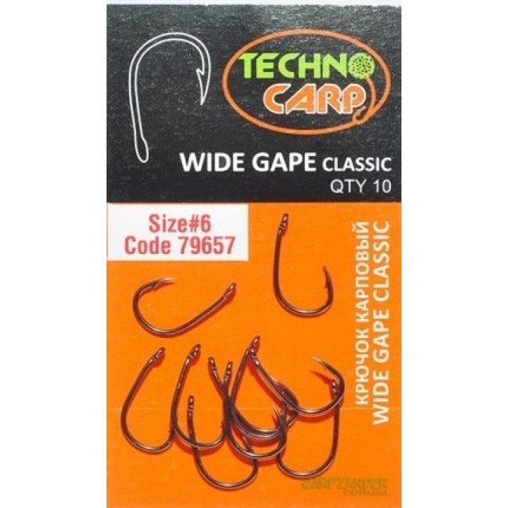 Крючок карповый Технокарп Wide Gape Classic №4 New