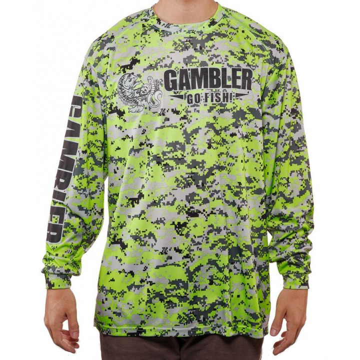 Gambler Long Sleeve Performance Shirt Digital Green L