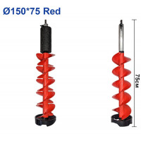 Шнек льодобура пластиковий під шуруповерт (150mmx75cm) Праве обертання Red