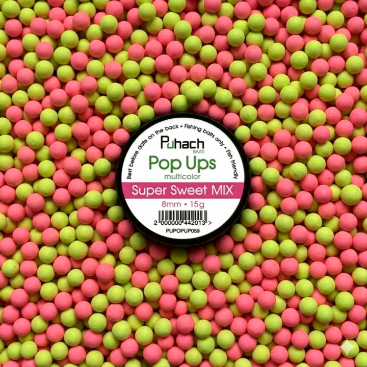 Бойли Puhach Baits Pop Ups 8mm Multicolor - Super Sweet MIX (Найсолодший мікс)