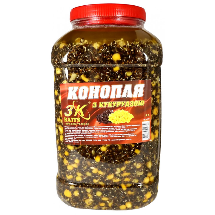 Конопля 3Kbaits Натуральная с кукурузой 70/30 банка 5L