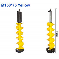 Шнек льодобура пластиковий під шуруповерт (150mmx75cm) Праве обертання Yellow