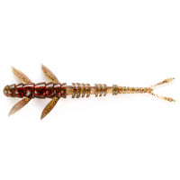 Силикон FishUp Flit 4" 7шт #045 Green Pumpkin Red & Black