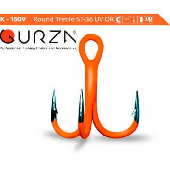 Трійник Gurza Round Treble ST-36 UV Orange K-1509 1шт