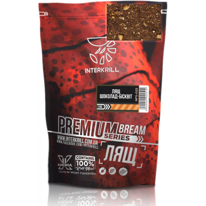 Прикормка INTERKRILL Premium Лещ-Шоколад-Бисквит 1kg