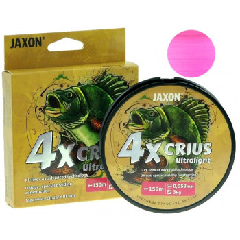 Шнур Jaxon Crius 4x UltraLight pink 0.042mm 150m розовый