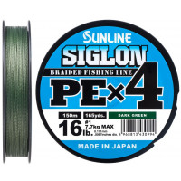 Шнур Sunline Siglon PE x4 150m (темн-зел.) #1.0/0.171mm 16lb/7.7kg