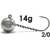 Джиг-головка Jigger с пружинкой кр. Jaxon (Korea) 2/0 14g