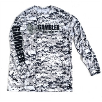 Gambler Long Sleeve Performance Shirt Digital Grey Camo Black XL