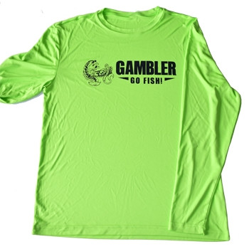 Gambler Lime Performance Long Sleeve Black Logo