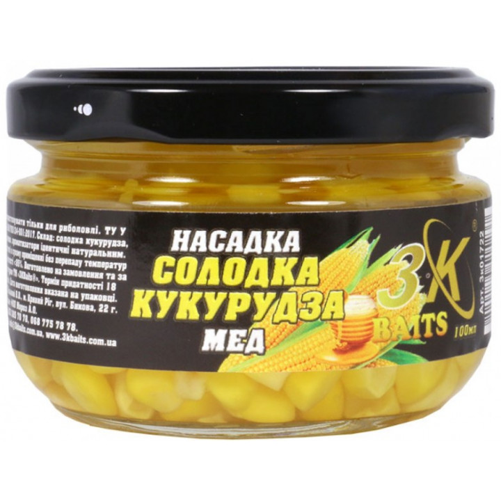 Насадка 3KBaits "Сладкая кукуруза" Premium Криветка 100ml