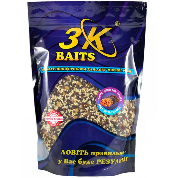 Зерновий MІКС 3Kbaits Micro Seed Mix Sport+Crushed Tiger nut Натуральний 0.8kg
