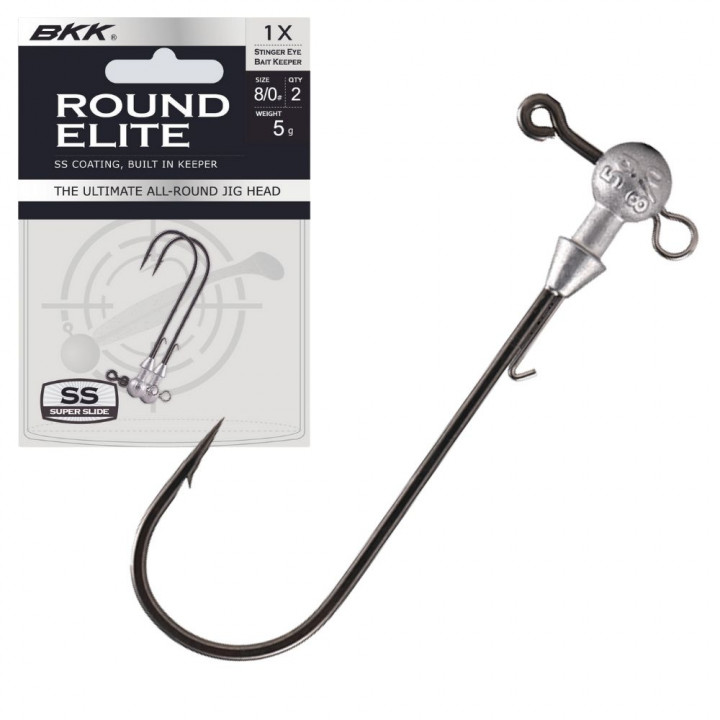 Джиг-головка BKK Round Elite-Stinger Eye Bait Keeper #12/0 20g 2шт