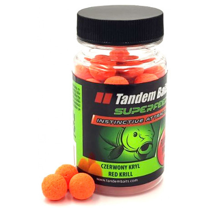 Бойли Tandem Baits SF Fluo Mini Pop-Up Boilies 12mm 30g 2021 Red Krill