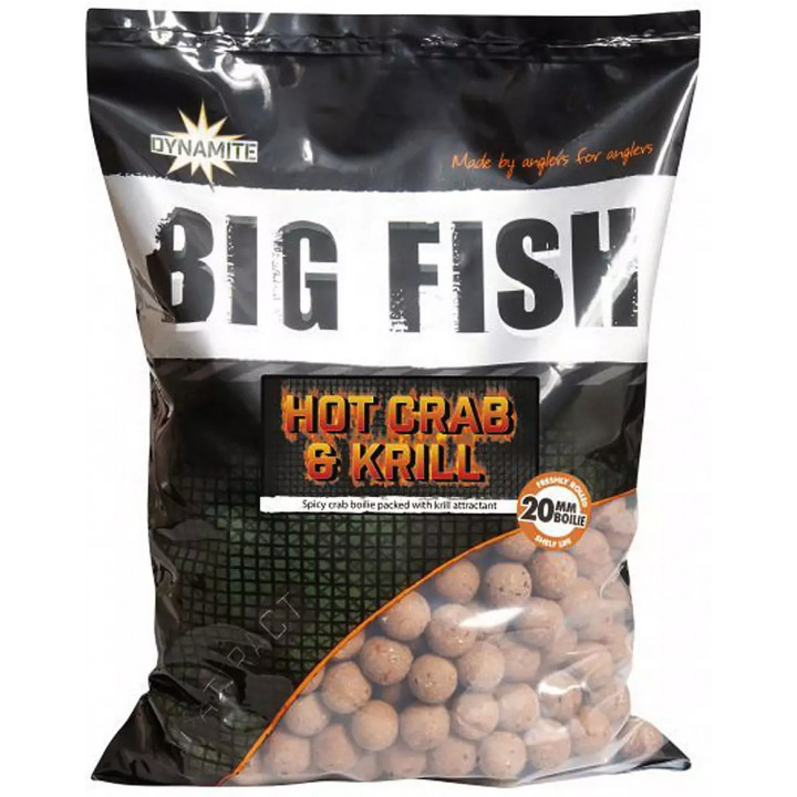 Бойлы Dynamite Baits Hot Crab & Krill 20mm 1kg