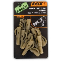 Кліпса Fox Edges Size 7 Lead Clips + Pegs Trans Khaki 10шт