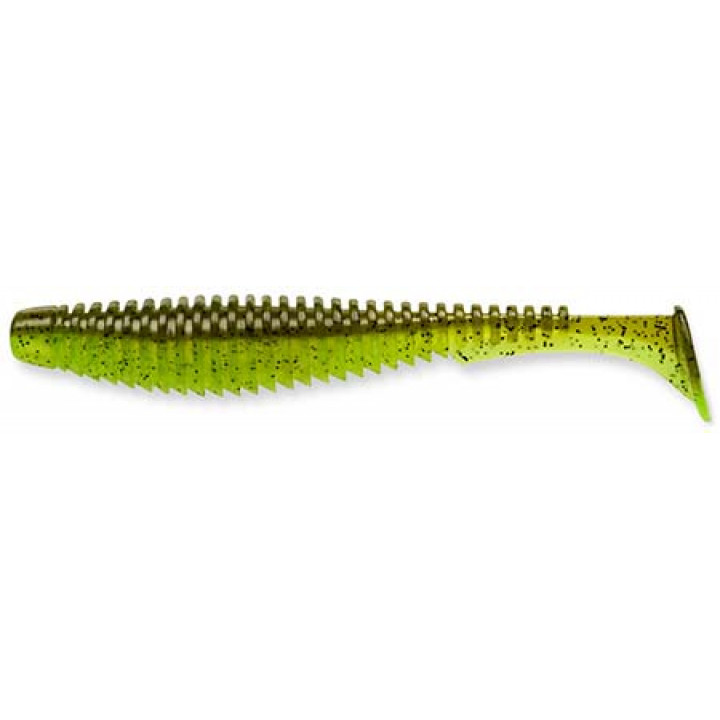 Силикон FishUp U-Shad 3.0" (9шт) #204 - Green Pumpkin/Chartreuse