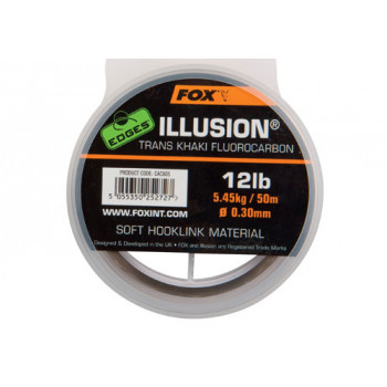 Поводковый материал Fox Illusion soft  hooklink x 50m 0.35mm 16lb 7.27kg trans khaki