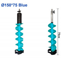 Шнек льодобура пластиковий під шуруповерт (150mmx75cm) Праве обертання Blue