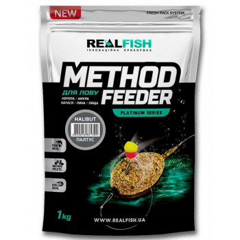 Підгодовування Real Fish Premium Series Method Feeder Halibut Палтус 0.8kg