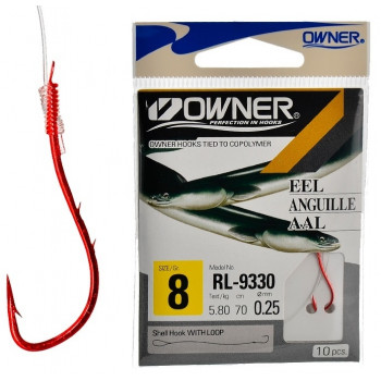 Крючок Owner RL9330 Ryusen №4 с поводком 0.22 8шт