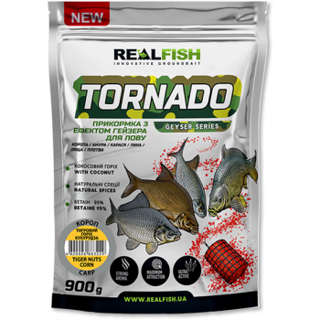Прикормка REAL FISH TORNADO Карп Тигровый Орех-Кукуруза 900g