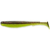 Силикон FishUp U-Shad 3.0" (9шт) #203 - Green Pumpkin/Flo Chartreuse