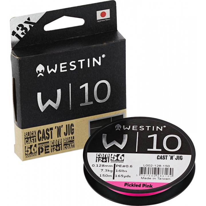 Шнур Westin W10 Cast 'N' Jig 13 Braid Pickled Pink 110m PE 0.4 / 0.10mm / 6.1kg