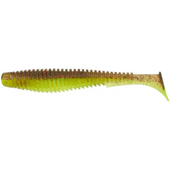 Силикон FishUp U-Shad 3.5" (8шт) #203 - Green Pumpkin Flo Chartreuse