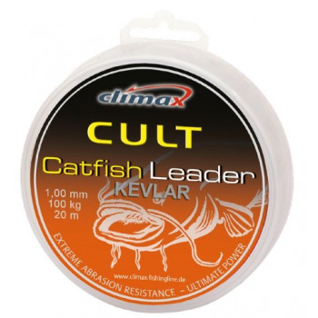 Поводковый материал Climax CULT Catfish Kevlar Leader 20m 0.80mm 80kg Olive