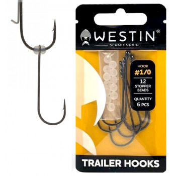 Крючок Westin Trailer Hooks & 12 Beads #1 (6шт/уп)