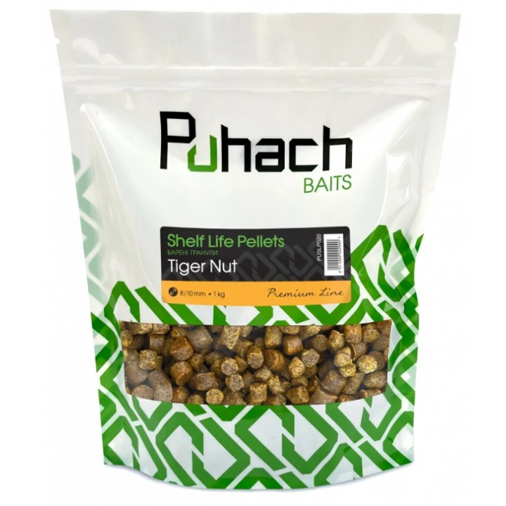 Варені гранули Puhach Baits Premium Line Shelf Life Pellets 1 kg - Tiger Nut 8/10mm (Тигровий горіх)