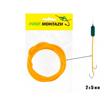 Силиконовая трубка ProfMontazh для монтажей на сома Catfish Tube 2х5mm длина 1m (Оранжевая)