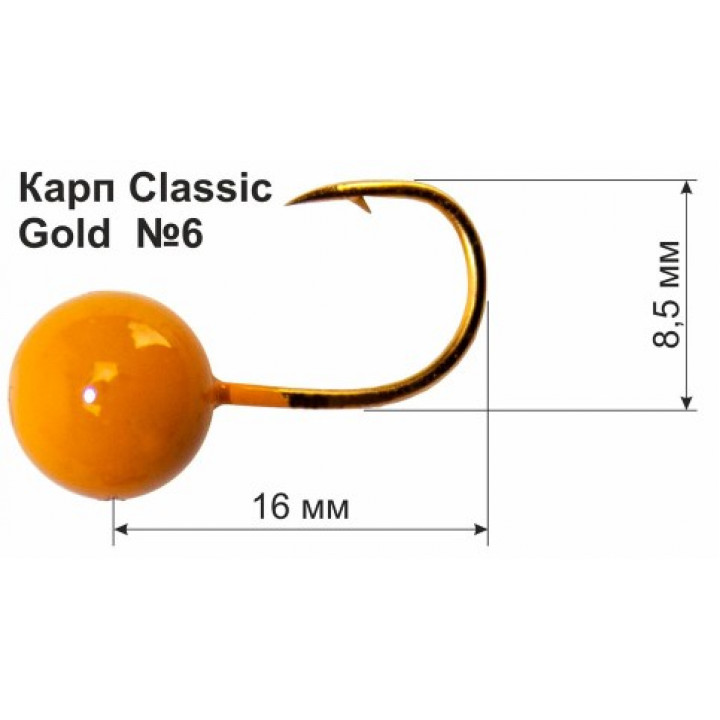 Мормышка DS gold кукуруза Карп Classic #6 (3шт/уп)  1.0g