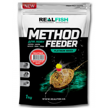 Прикормка Real Fish Premium Series Method Feeder FruitMix Фруктовый Микс 0.8kg