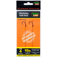 Повідець Technocarp Universal Hair Rigs 15Lb. Wide Gape Hook №4. 1уп - 2шт.