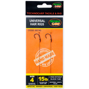 Повідець Technocarp Universal Hair Rigs 15Lb. Wide Gape Hook №4. 1уп - 2шт.