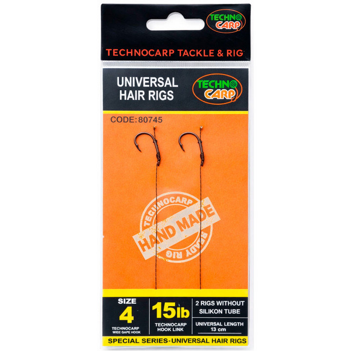Повідець Technocarp Universal Hair Rigs 15Lb. Wide Gape Hook №4. 1уп - 2шт.