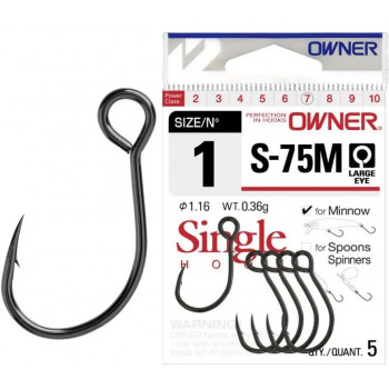 Крючок Owner S-55M Single Hook for Minnow № 4 8шт.