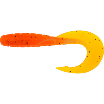 Силикон FishUp Mighty Grub 3.5" 7шт #049 Orange Pumpkin/Black