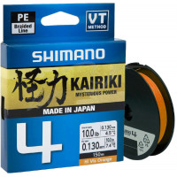 Шнур Shimano Kairiki 4 PE (Hi-Vis Orange) 150m 0.20mm 13.8kg