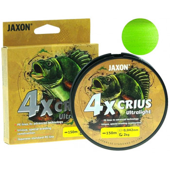 Шнур Jaxon Crius 4x UltraLight Flash 0.042mm 150m ярко зеленый