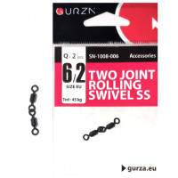 Вертлюг Gurza Two Joint Rolling Swivel Stainless Steel BN #6/2 (Test 45 kg) 2шт