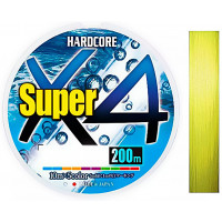 Шнур Duel Hardcore Super X4 200m Hi-Vis Yellow #1.2 9.0kg 0.19mm