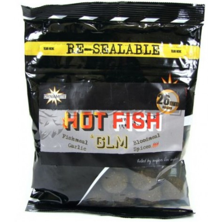 Бойли Dynamite Baits Hot Fish & GLM 26mm Boilie 350g