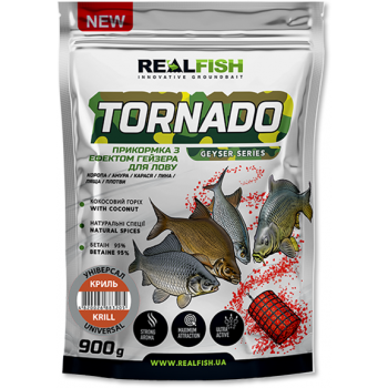 Прикормка REAL FISH TORNADO Универсал КРИЛЬ 900g
