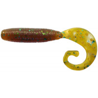 Силикон Reins Fat G-Tail Grub 4" 565 Motor Oil Green Flake (10шт/уп)