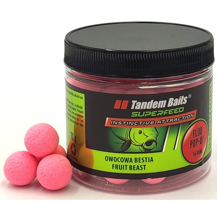 Бойлы Tandem Baits Fluo Pop-Up 16mm 70g Fruit Beast (Фруктовый зверь)